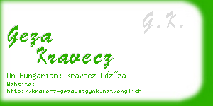 geza kravecz business card